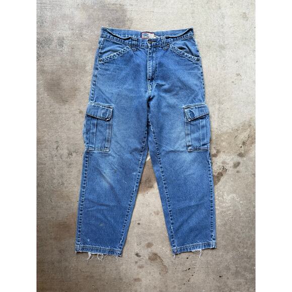 Old Navy Other - Vintage 90s Baggy Old Navy Blue Jeans Size 34x32 Cargo Denim